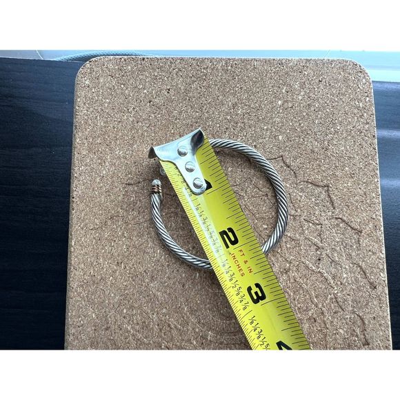 Open Bangle and Ring set, pearl on twisted antique silver design - Picture 7 of 7